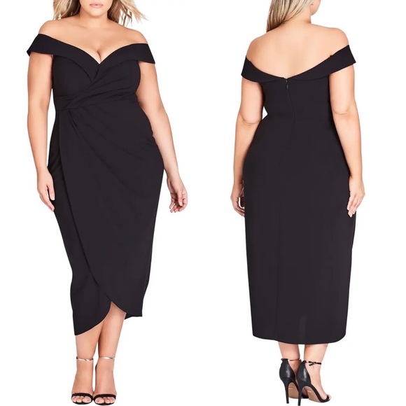 City Chic Dresses City Chic Black Rippled Love Maxi Dress Poshmark